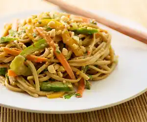 Udon Noodle Salad with Asian Peanut Sauce