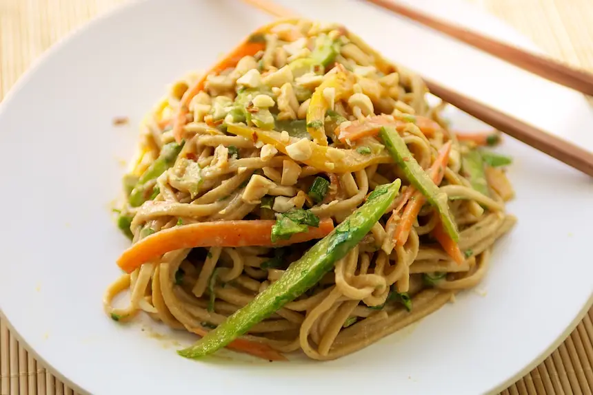 Udon Noodle Salad with Asian Peanut Sauce