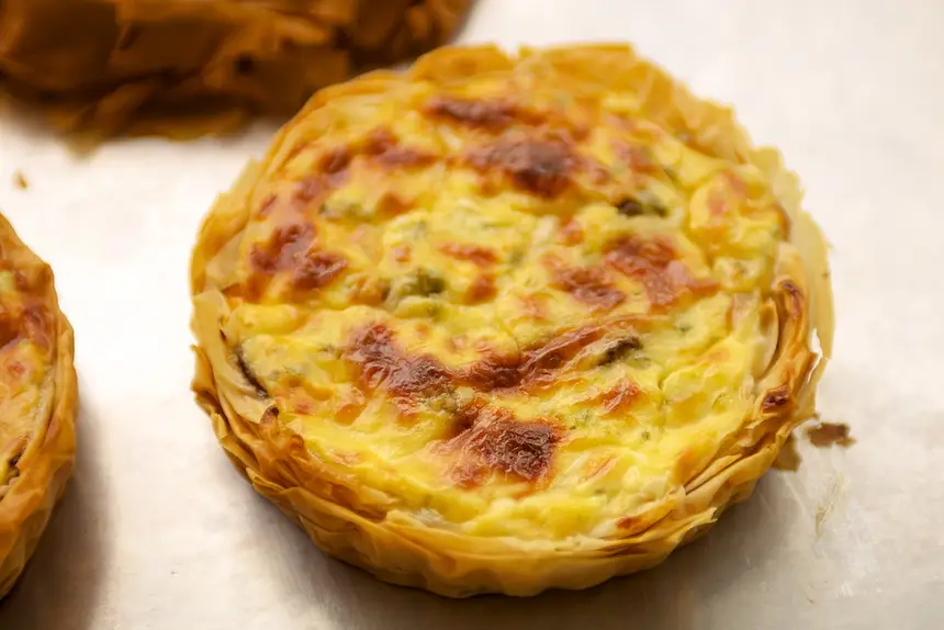 Cheesy Mushroom Phyllo Tartlets 
