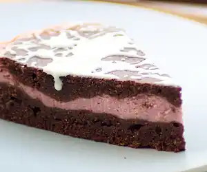Valentine's Day Raspberry Cream Brownie Wedges