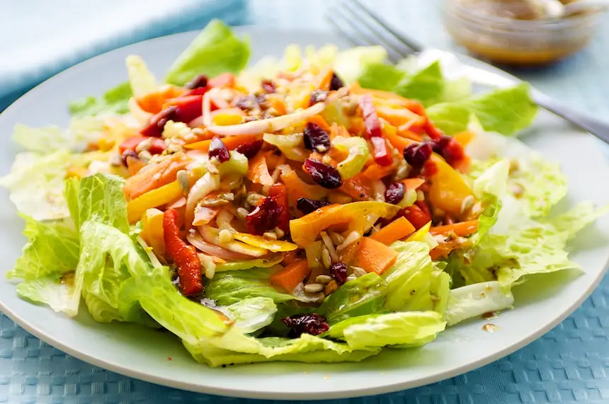 Fresh Vegetable Salad with Maple Soy Vinaigrette