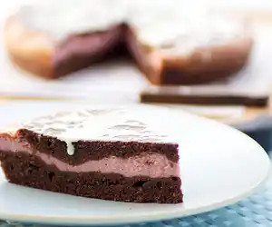 Raspberry Cream Brownie Wedges
