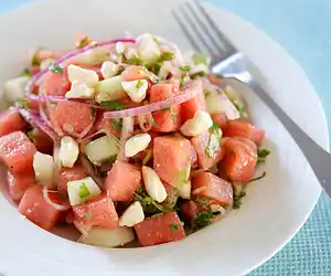 Watermelon, Cucumber & Feta Salad
