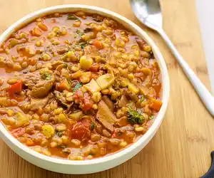 Vegetable Barley Stew with Lentils