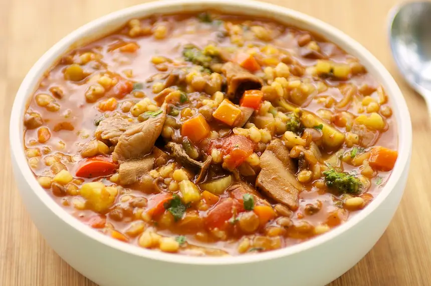 Vegetable Barley Stew with Lentils