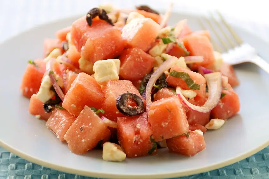 Watermelon, Feta & Mint Salad