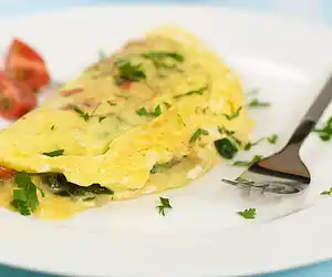 Breakfast Spinach & Tomato Cheese Omelet