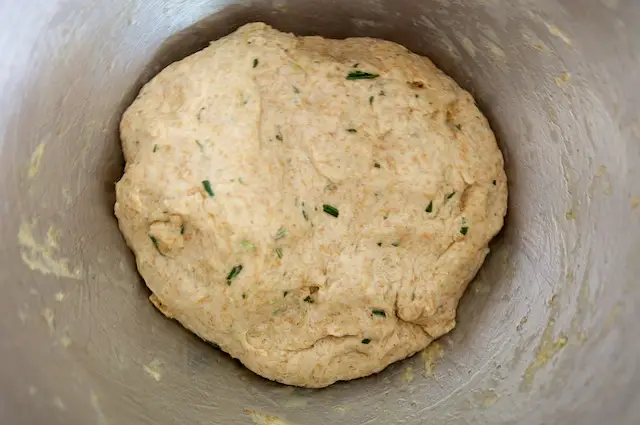 Take the dough out, oil inside.  