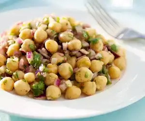 Chick Pea Salad with Garlic-Cumin Vinaigrette