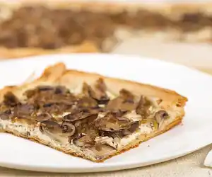 Cheesy Mushroom & Leek Phyllo Tart