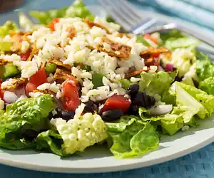 Black Bean, Veggie & Taco Salad with Lime Vinaigrette