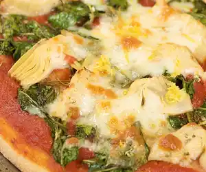 Artichoke, Spinach & Lemon Pizza