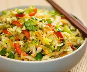 Slaw with Maple-Soy Dressing 