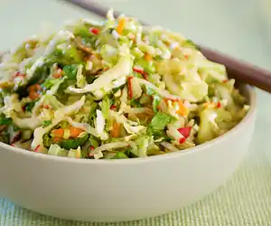 Coleslaw with Spicy Peanut Dressing