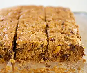 Applesauce Peanut Butter, Chocolate & Dried Fruit Coffee Cake