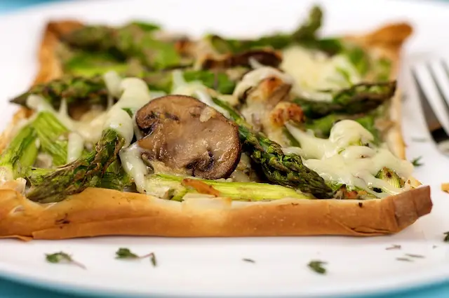 Asparagus Mushroom & Cheese Tart (Low Fat)