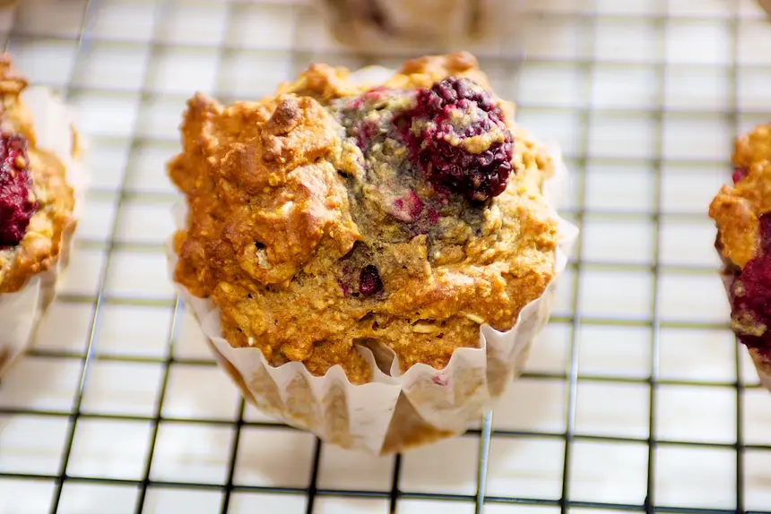 Oat Bran Blueberry & Nut Muffins