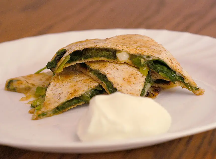 Spinach Whole Wheat Quesadillas