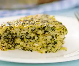 Spinach, Cheddar & Rice Pie