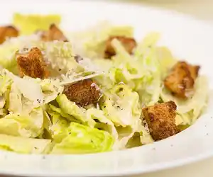 Creamy Caesar Salad with Spicy Croutons