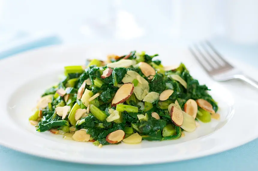 Sauteed Beet Greens with Toasted Almonds 