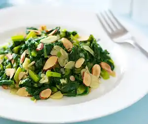 Sauteed Beet Greens with Toasted Almonds