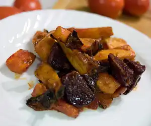 Roasted Root Salad With Carrot Vinaigrette (Thanksgiving)