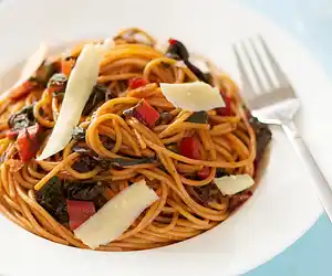 Pasta with Chard, Garlic & Parmesan