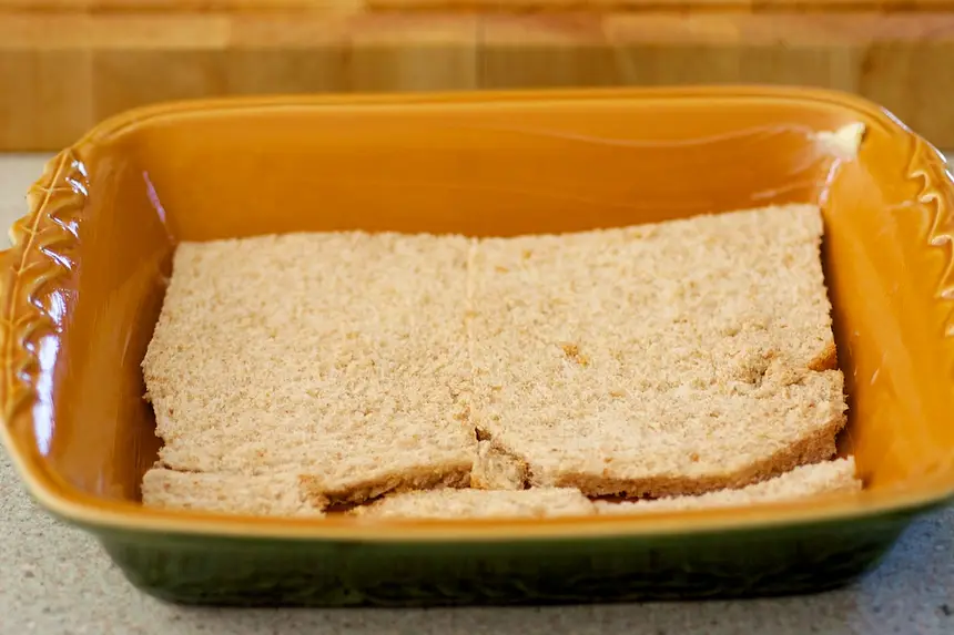 Arrange ½ of the whole wheat bread