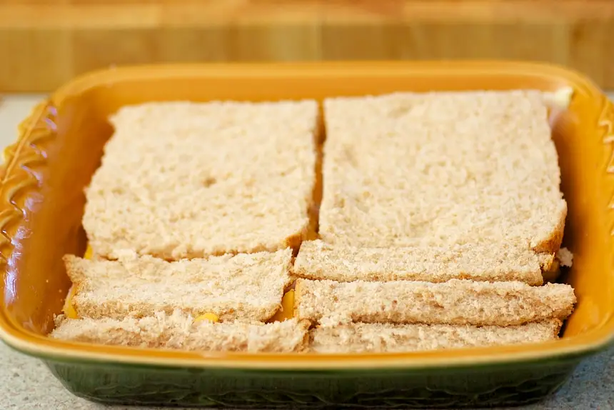 then cover with slices of bread (to make it like a sandwich). 