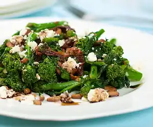 Braised Broccoli Rabe (Rapini) Sun-dried Tomatoes & Feta Cheese