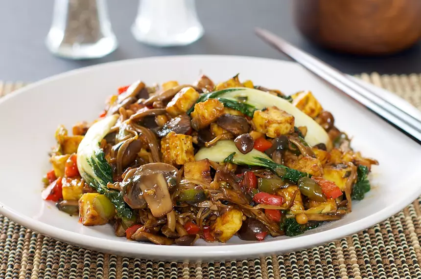 Bok Choy, Mushrooms & Tofu Stir-Fry