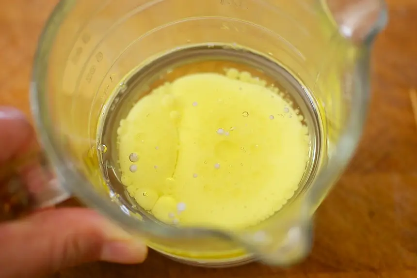 Add milk to oil,