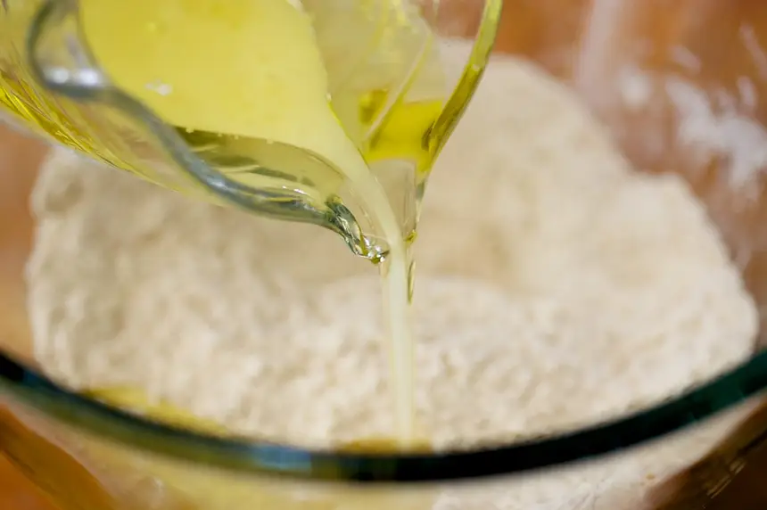 and add all at once to flour mixture.  