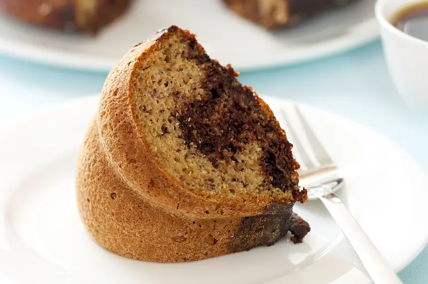 Banana Marble Chocolate Cake