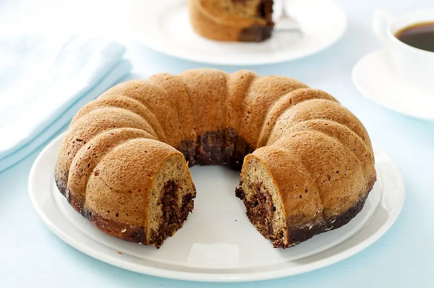 Banana Marble Chocolate Cake