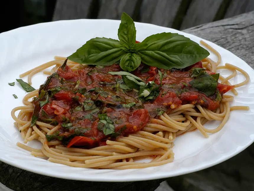 Italian Roasted Tomatoes, Basil & Spaghetti