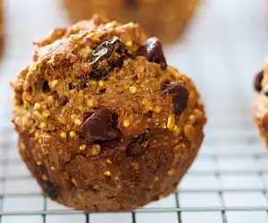 Banana, Oats, Millet & Chocolate Chip Muffins