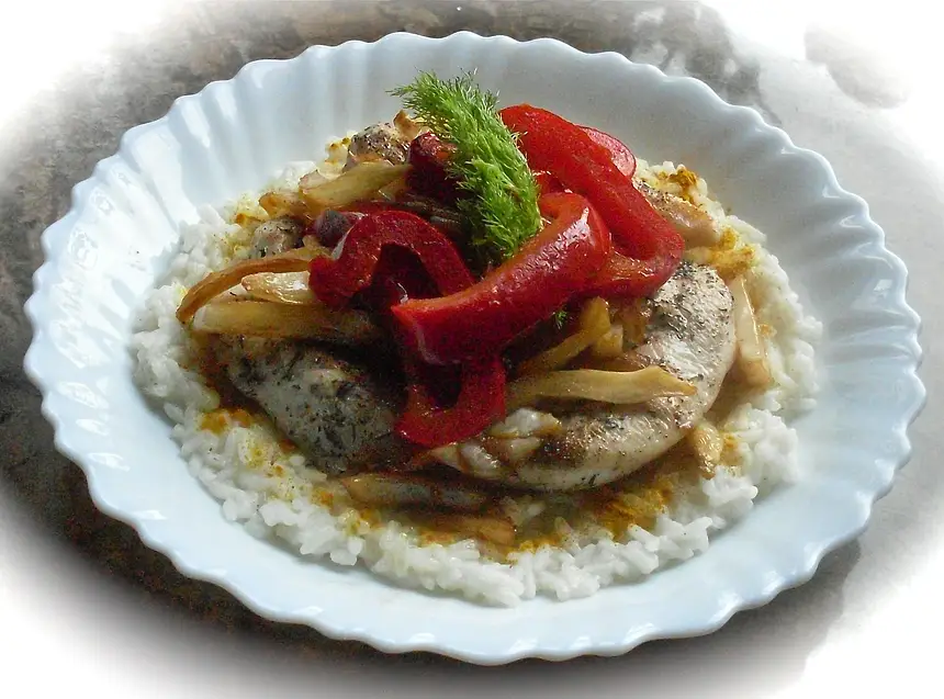 Chicken with Fennel Red Pepper & Rice