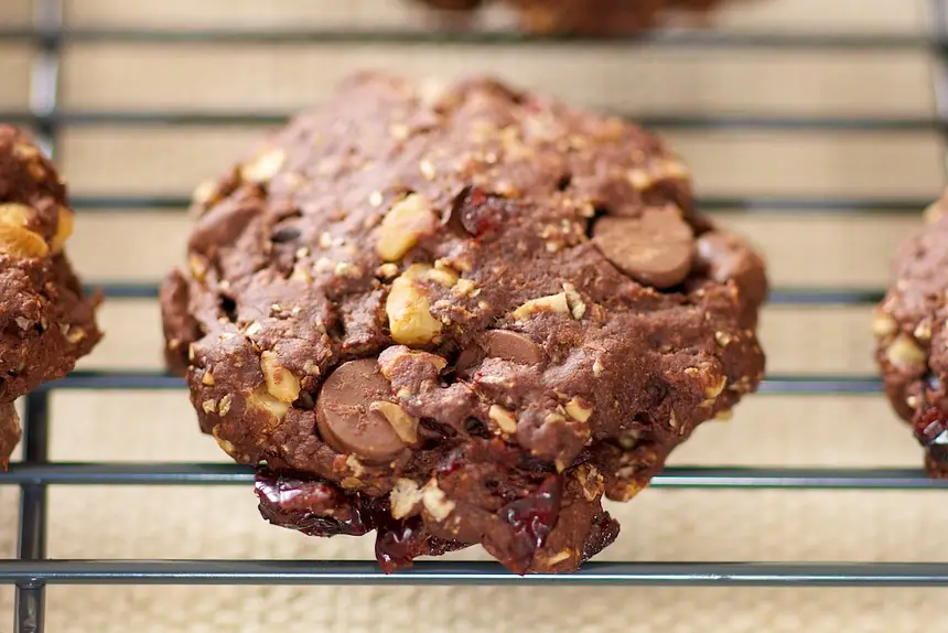 Chocolate Fudge, Cranberry & Walnut Cookies