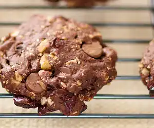 Chocolate Fudge, Cranberry & Walnut Cookies