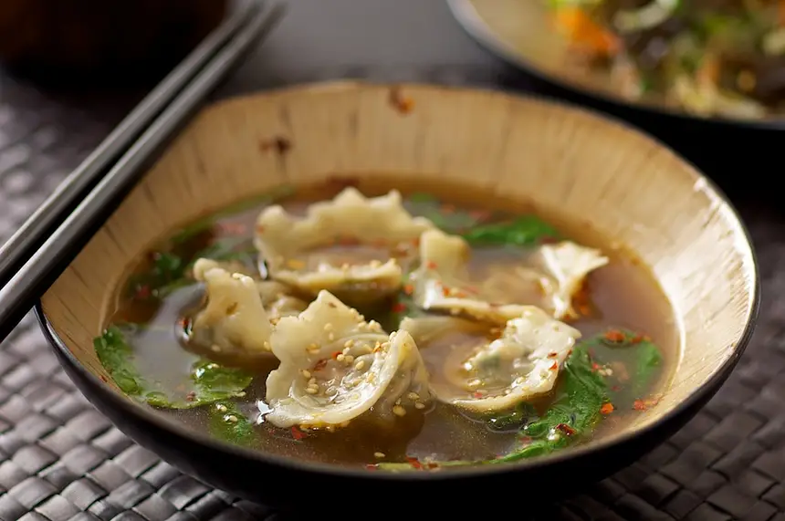 Veggie Jiao Zi (Chinese Dumpling) Soup