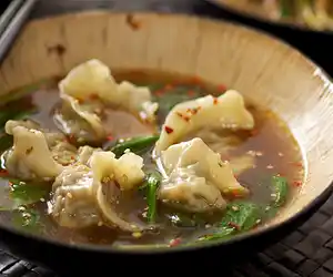 Veggie Jiao Zi (Chinese Dumpling) Soup