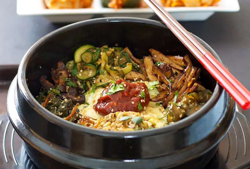 Bibimbap2 (Korean Seasoned Vegetables & Rice with Spicy Sauce)