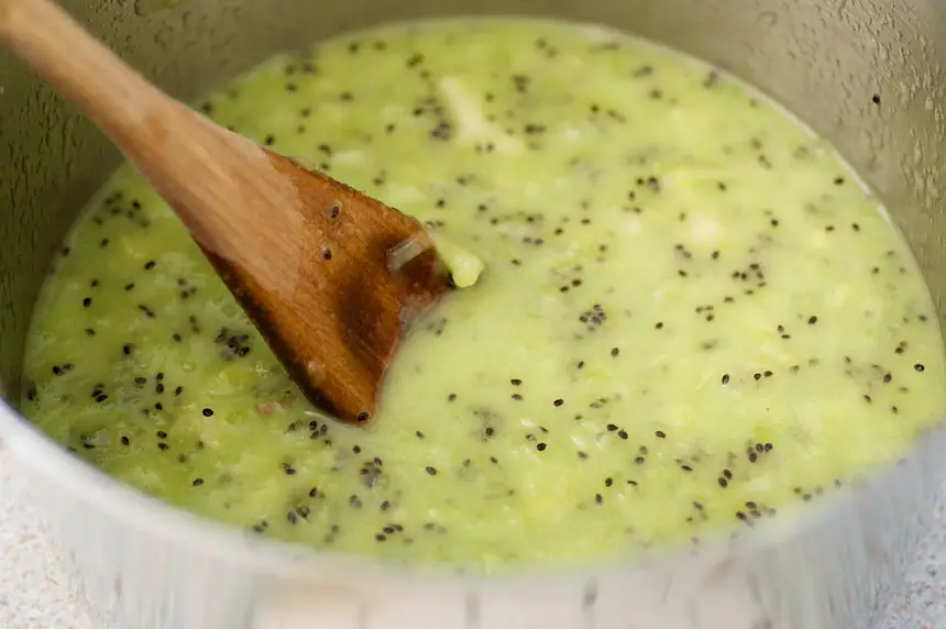 Add sugar and cornstarch and stir well.