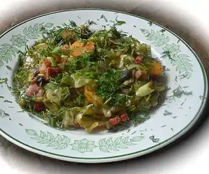 Spring Cabbage with Bacon & Chorizo
