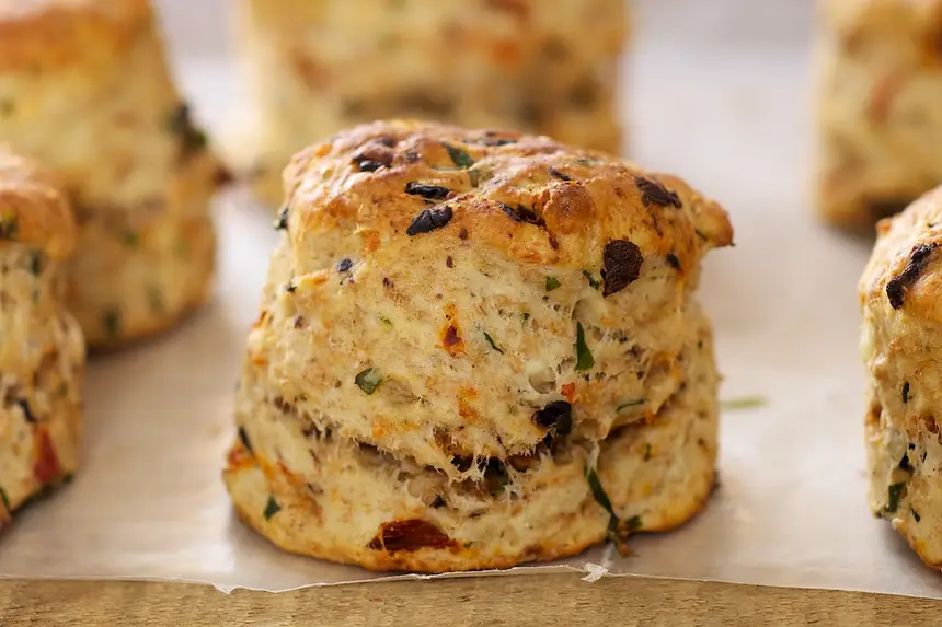 Basil, Feta, Sun-Dried Tomato & Olive Scones