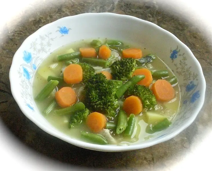 Lentil Soup with Steamed Vegetables