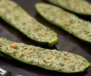 Basil & Ricotta Stuffed Zucchini