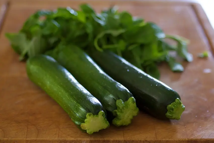 First you need some zucchini and fresh herbs.